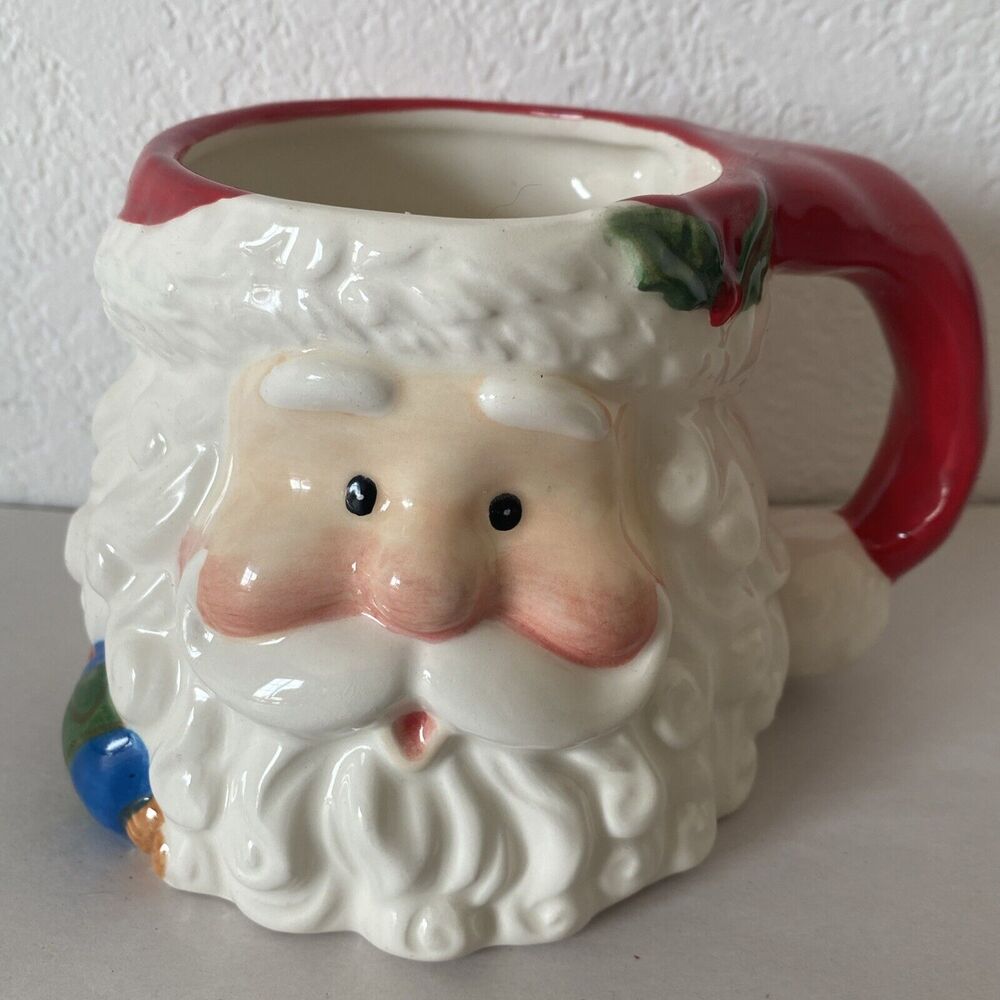 Cosmos Santa Mug Ceramic Christmas Santa Claus Head Coffee Tea Cocoa Cup 16oz.